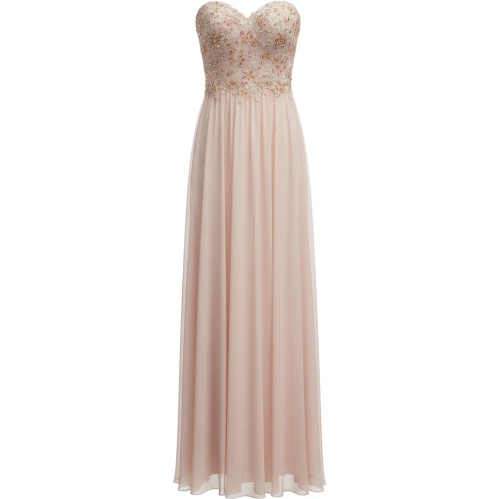 La Femme Pink Chiffon Embellished Sweetheart Neckline Formal Evening Gown 4
